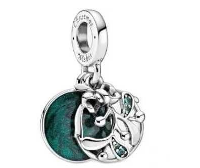 Charms świąteczna jemioła do pandora Christmas wishes s925