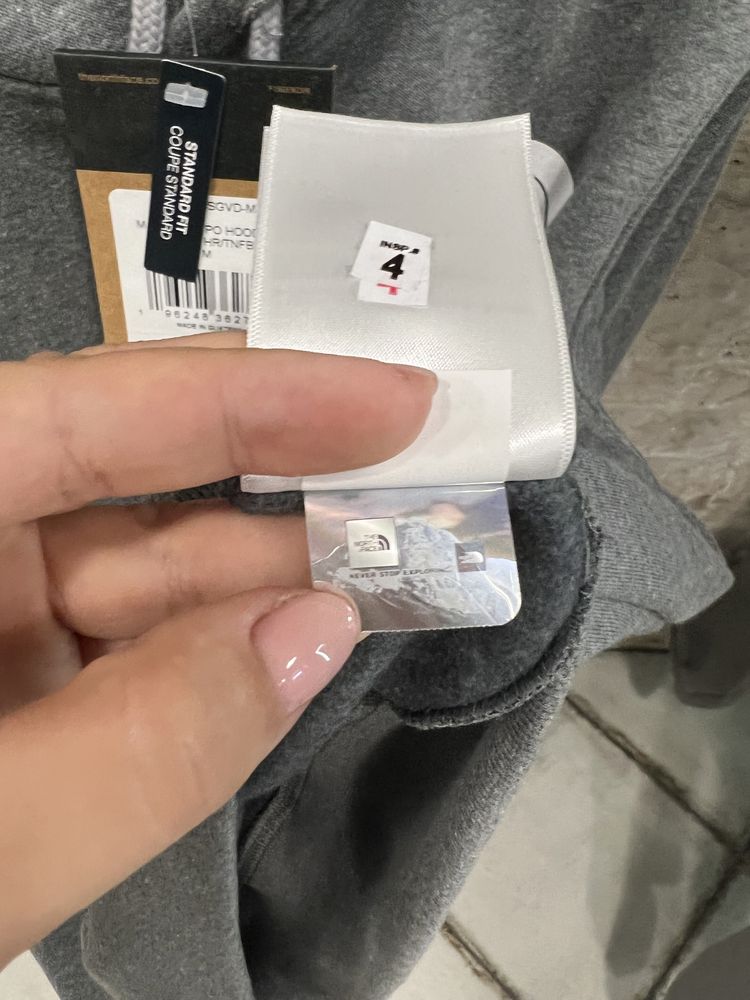 Худи The North Face Box Logo серая оригинал новая