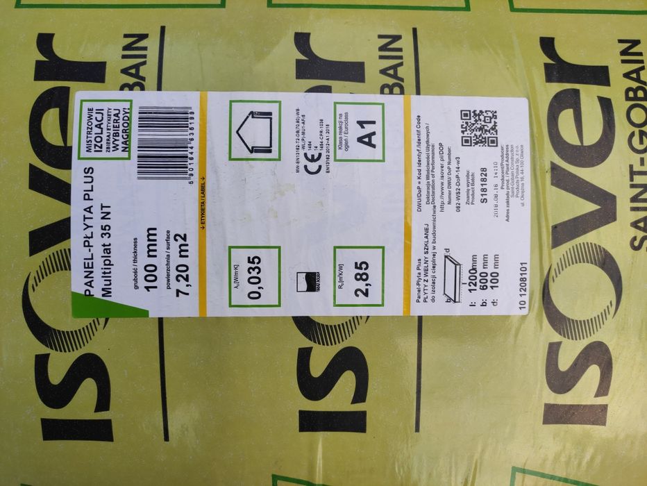 Płyta z wełny mineralnej Isover 210 m.kw.