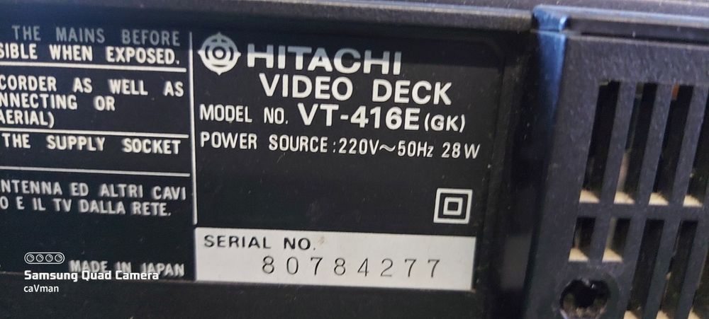 Magnetowid VHS Hitachi Video Deck VT-416E
