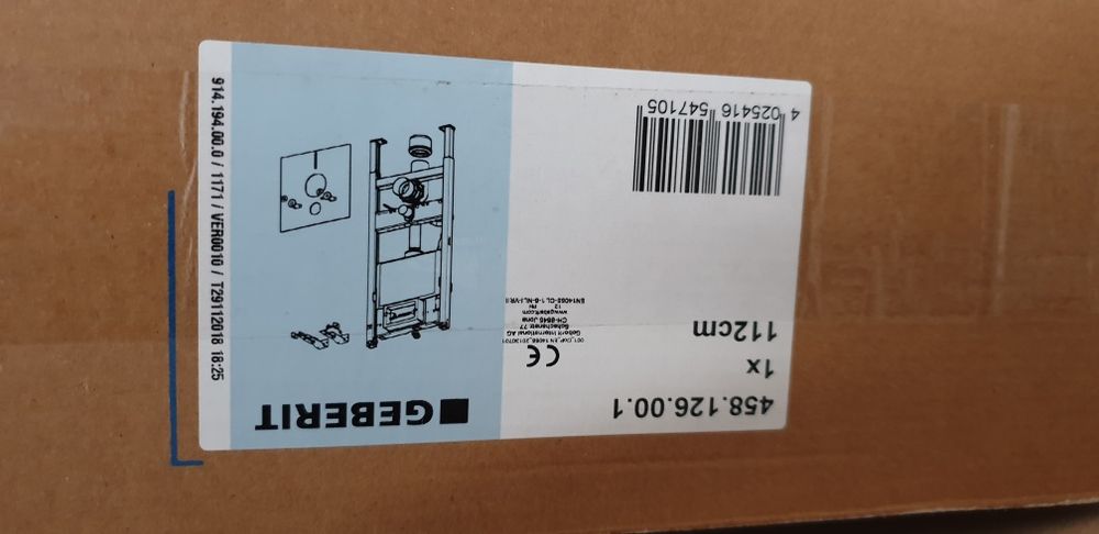 458.126.00.1 Geberit Duofix Delta Инсталляция для унитаза 3в1 с кнопко