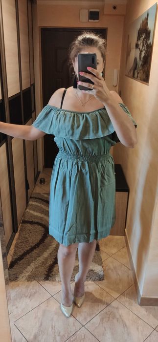 Sukienka hiszpanka khaki rozmiar uniwersalny