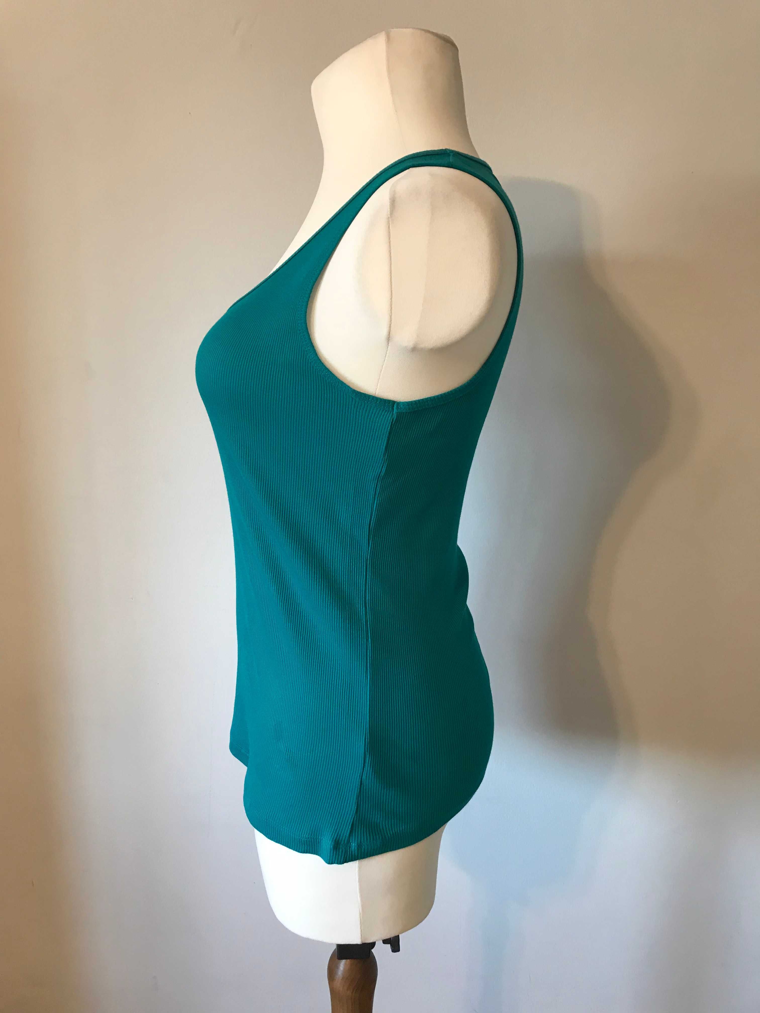 Morski zielona bluzka na ramiączkach r. 48 tank top turkusowy top