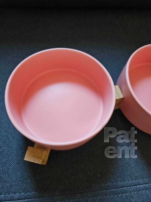 Miski ceramiczne dla psa kota zestaw 2 sztuki x 400 ml różowe
