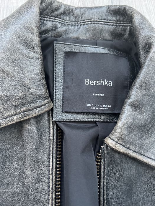 Шкіряна куртка косуха натуральна bershka