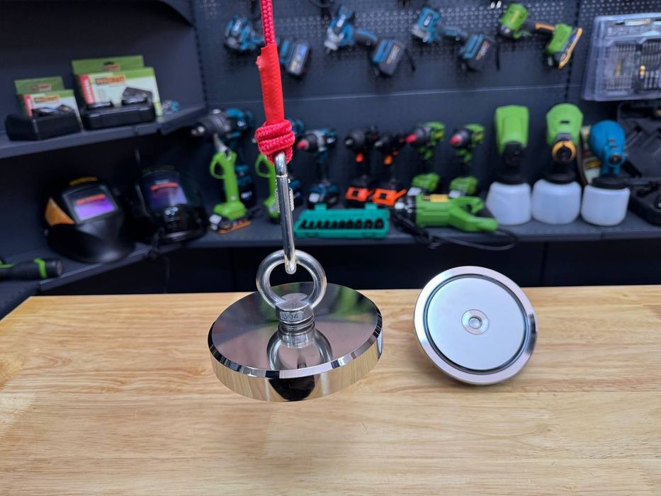 Магнит 450кг+ Верёвка 20м 260кг +Карабин Магнит Поисковый Неодимовый