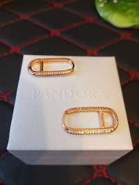 Kolczyki Pandora S925 ALE z cyrkoniami w kolorze różowego złota