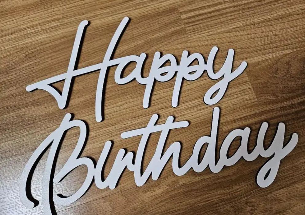 Деревʼяна настінка Happy birthday