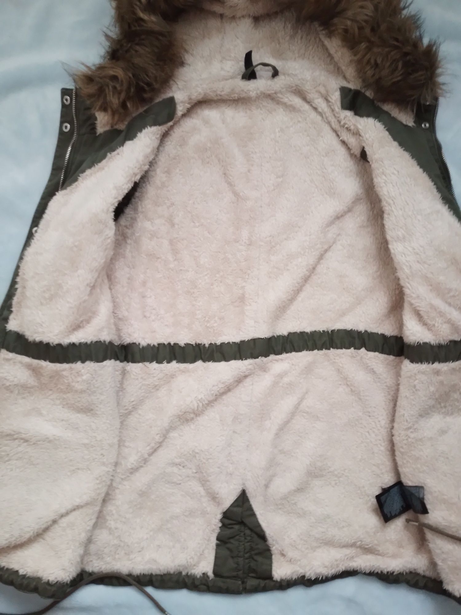 Kurtka zimowa parka khaki H&M divided r. 34 xs