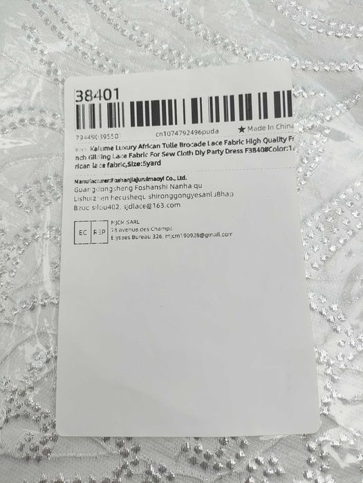Afrykańska koronkowa tkanina tiulowa do szycia ubrań biała zasłon Haft