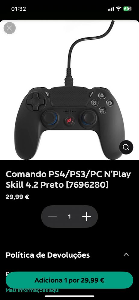 Comando PS3/PS4 n PC play