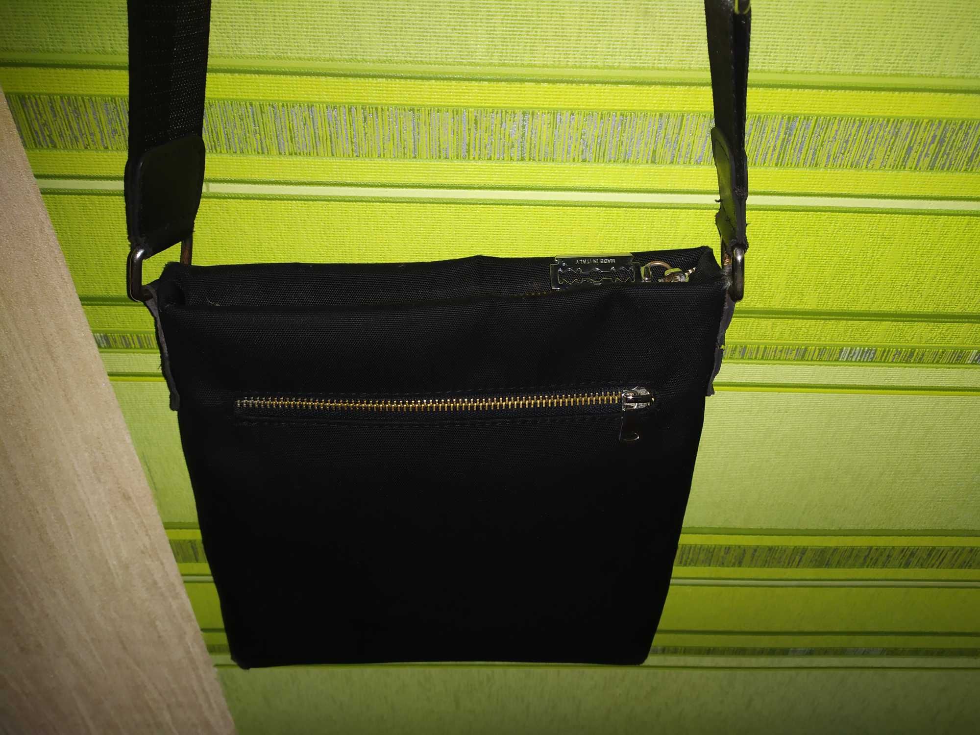 Черная мужская  сумка через плечо - Philipp Plein - текстиль
