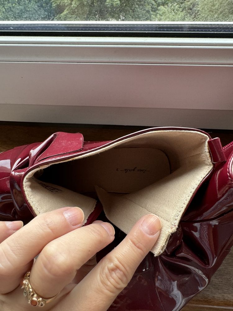 Botki wiosenne Zara r 32 dla dziewczynki bordowe lakierowane