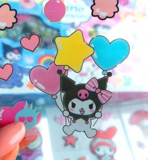 pudełko 100 arkuszy naklejki wlepy My Melody Kuromi Cinnamoroll
