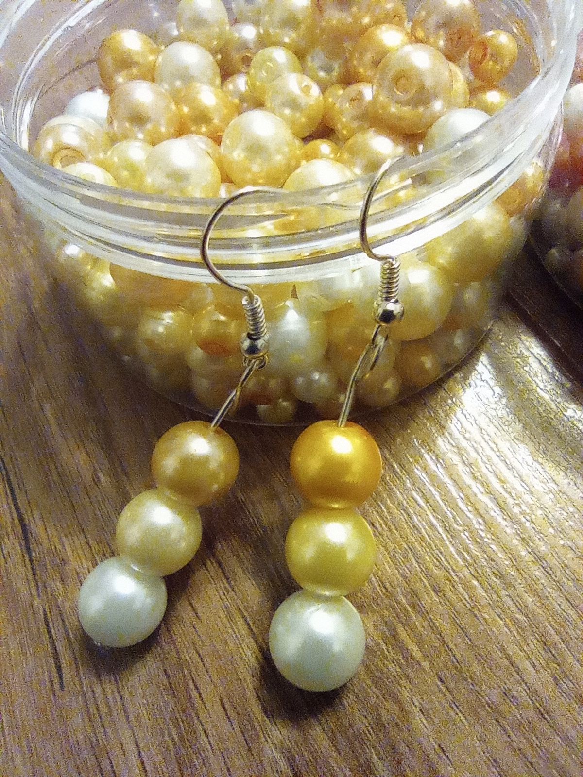 Kolczyki Błyszczące perły złote