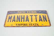 Plakat metalowy Tablica Rejestracyjna Manhattan 3D