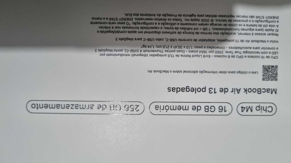 Macbook m4 novo 16gb