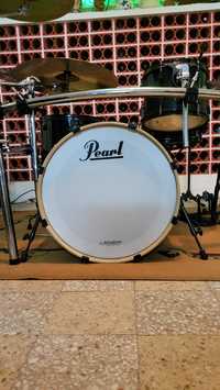 Bateria pearl com pratos e rack