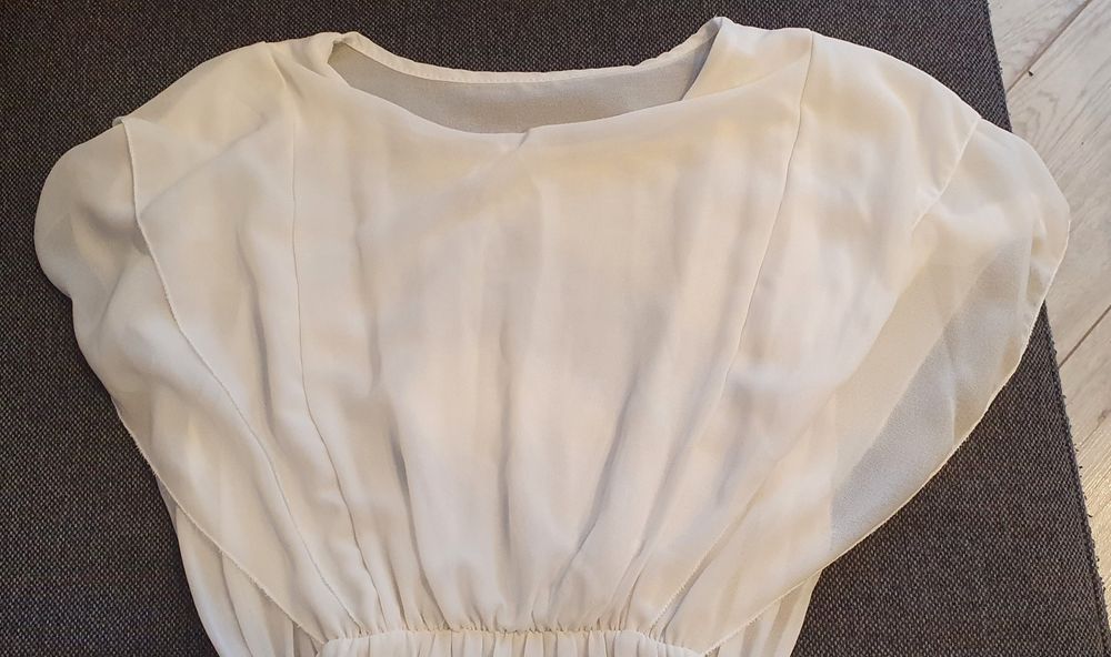 Sukienka na lato wiosnę biała śmietankowa S 36 M 38