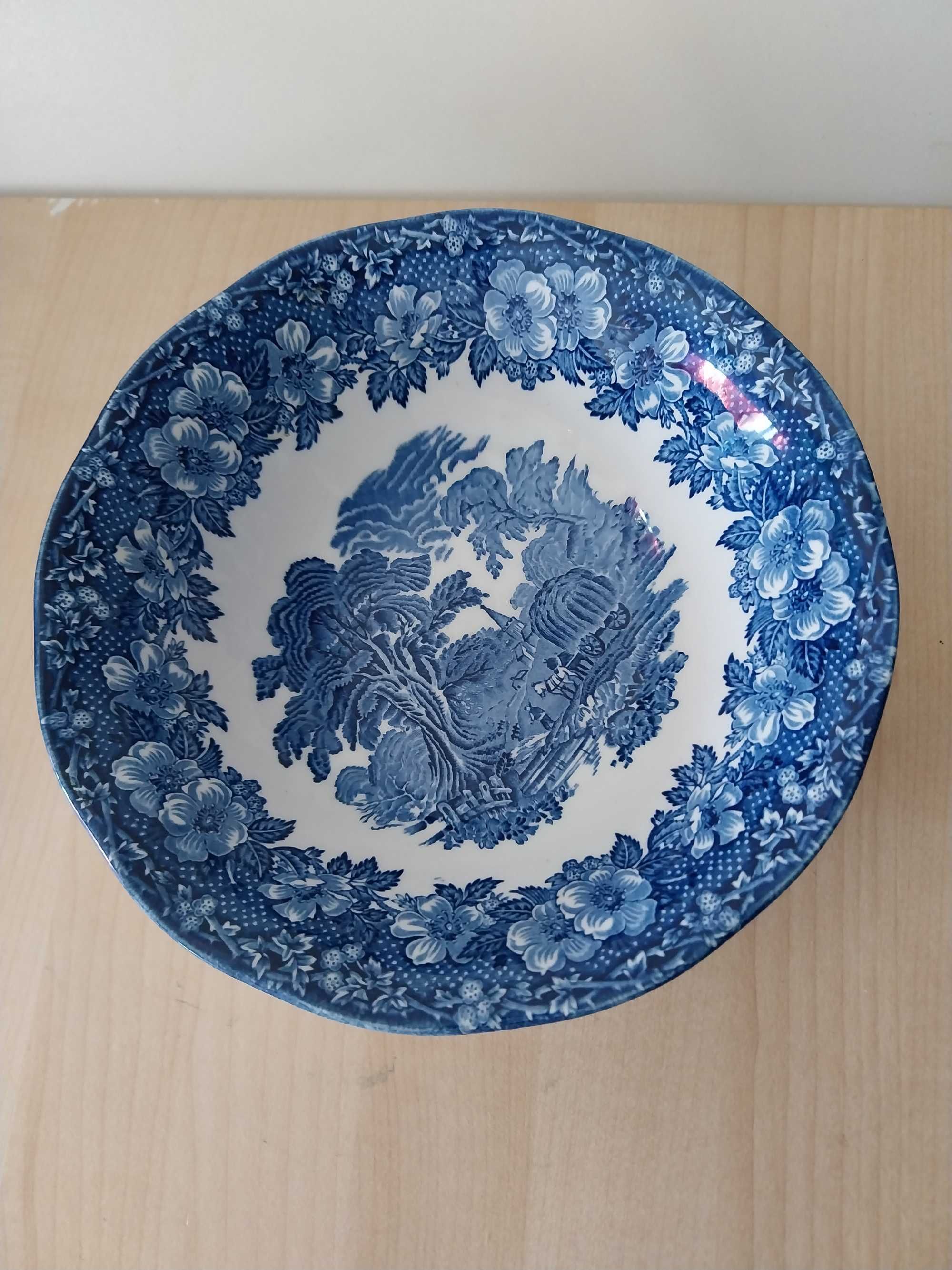 Conjunto Loiça Serviço de Jantar Enoch Wedgwood Woodland Azul e Branco