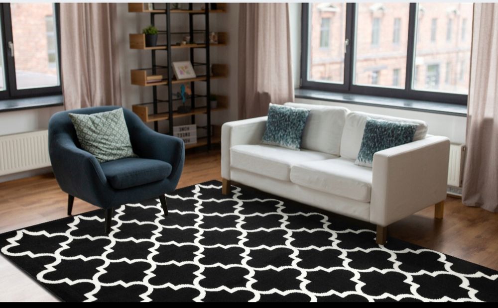 Dywan czarny Marokańska koniczyna 160x220