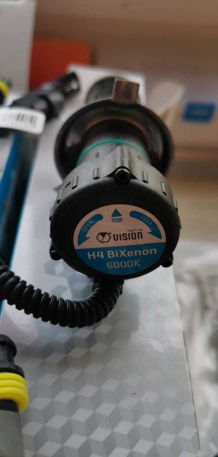 Zestaw Bi Xenon H4 HID 6000K na przekaźniku-przetwornice+żarniki+kable