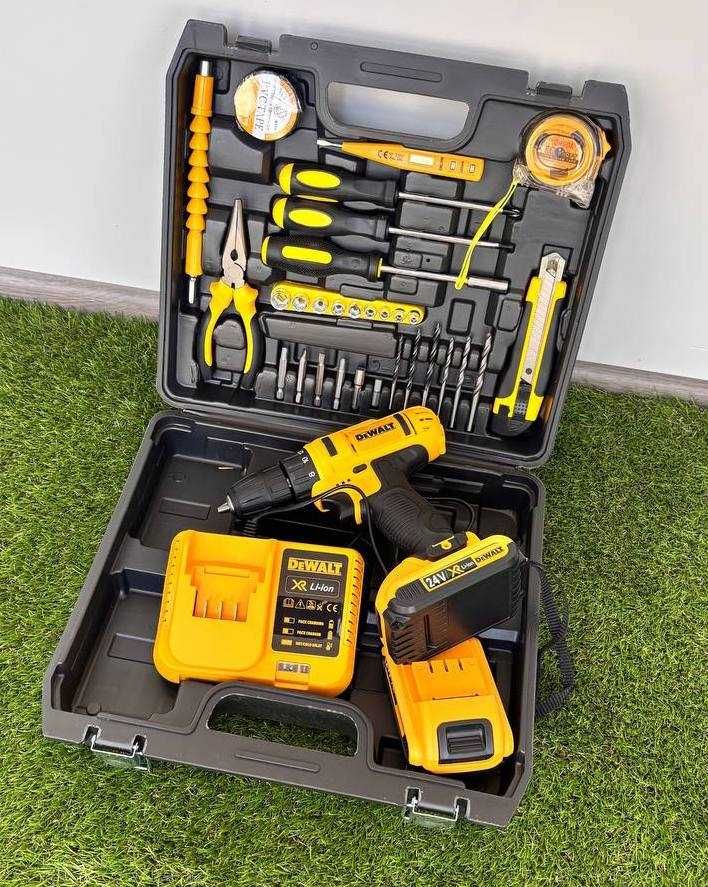 Шуруповерт Dewalt 24v деволт аккумуляторный шурупокрут с инструментами