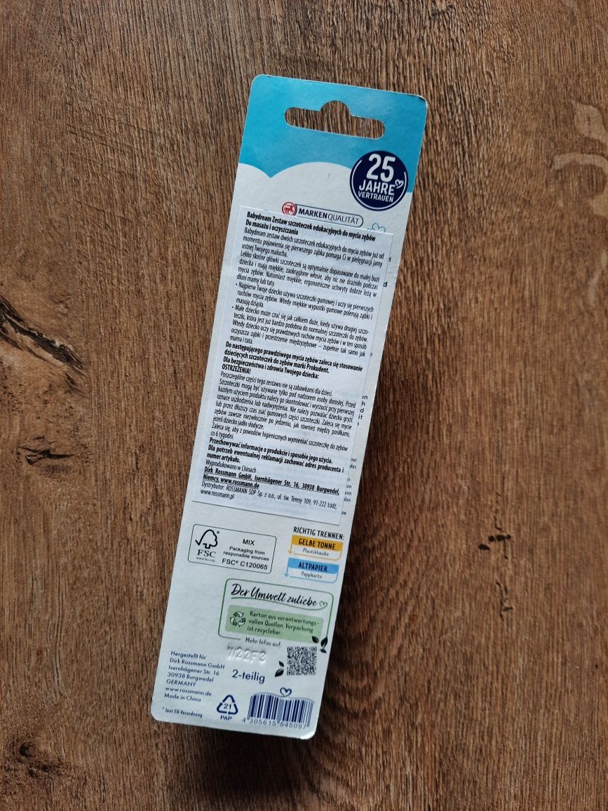 Babydream zestaw 2 szczoteczek do nauki mycia zębów