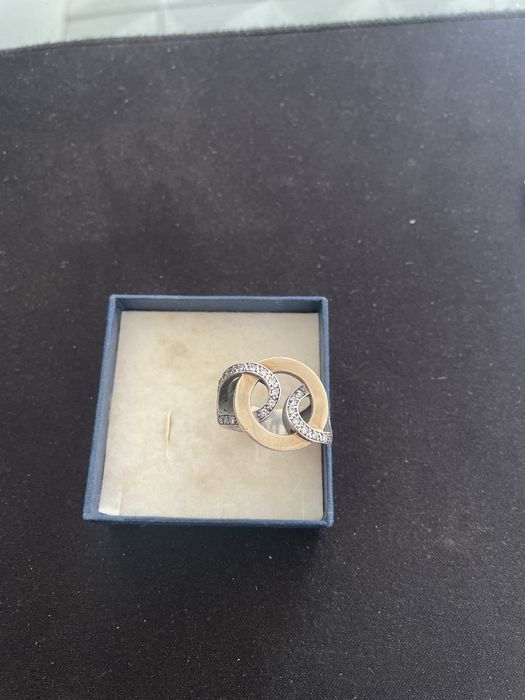 Anel de prata com ouro 9k e Zirconias