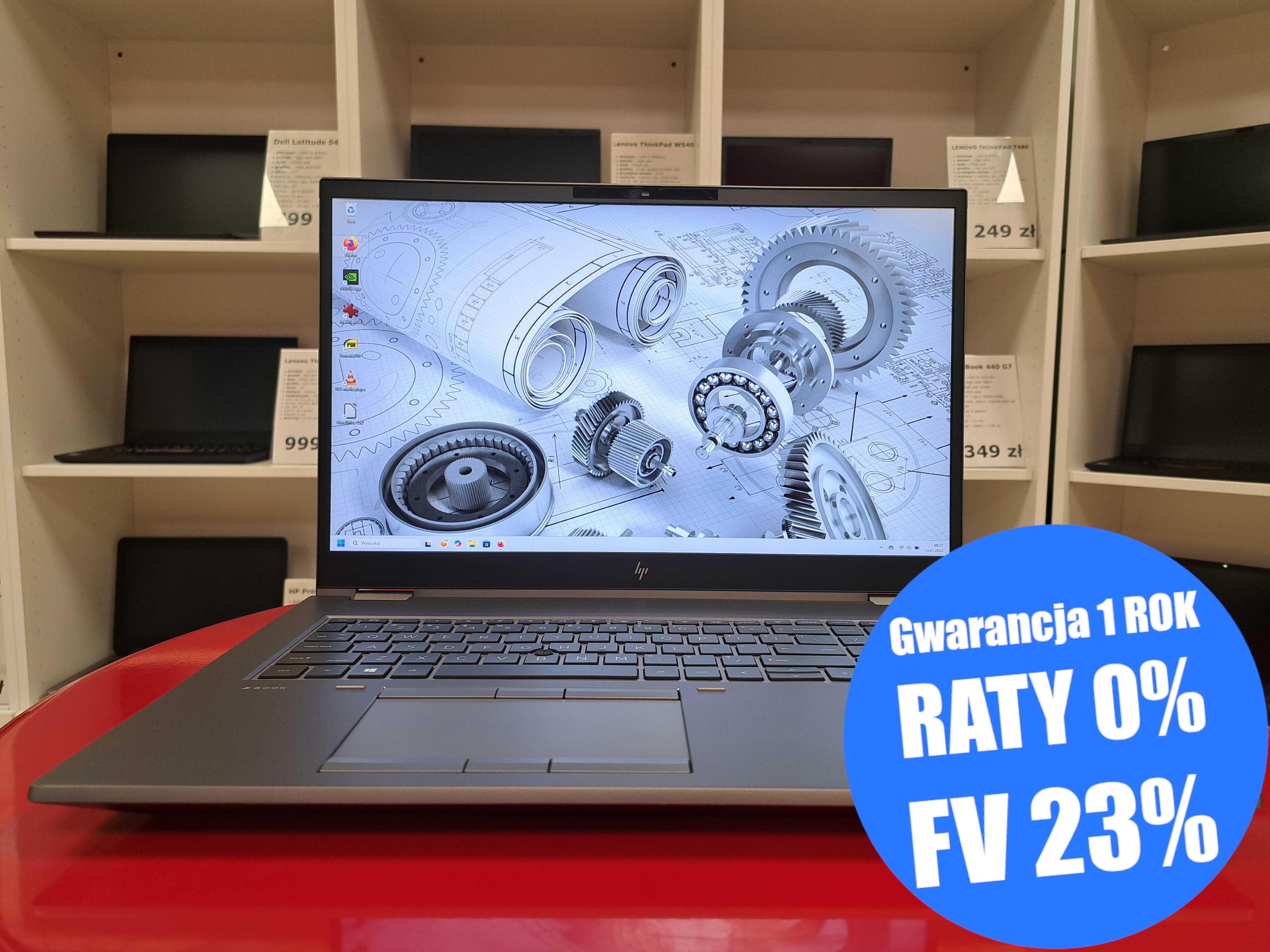 Dla Grafika Laptop HP Zbook Fury 17 G7 i9-10885h 64GB/512SSD RTX 6GB