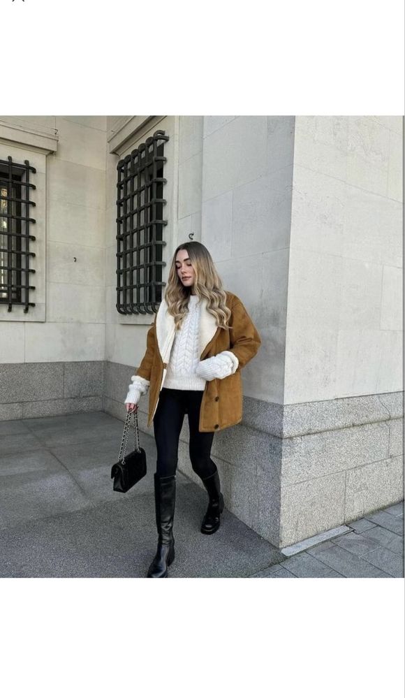 Дубленка коричнева, розмір хс-с-м pull&bear