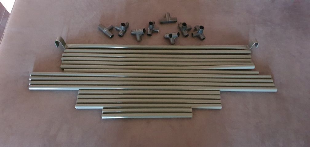 Rurki metalowe + łączniki
- 4 rurki dł 72 cm
- 6 rurek dł