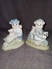 Komplet porcelanowa figurka Chummy Bears Jamestown vintage miś
