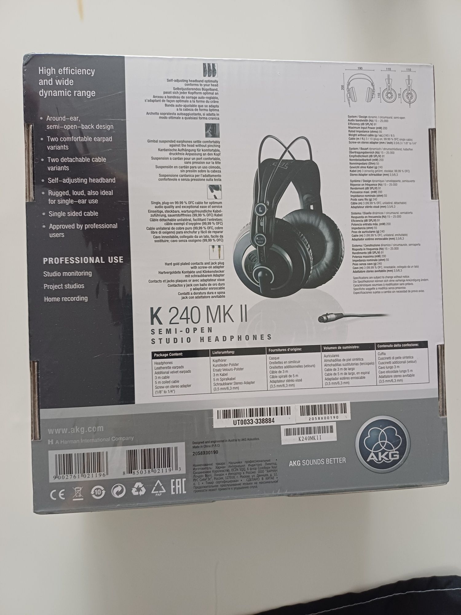 AKG K240 MKII – Nowe, zafoliowane