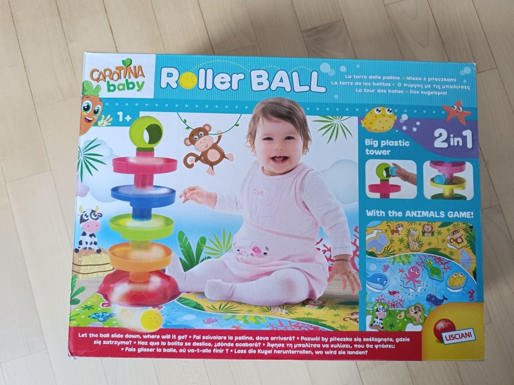 Carotina baby, roller ball, 2w1, puzzle i wieża