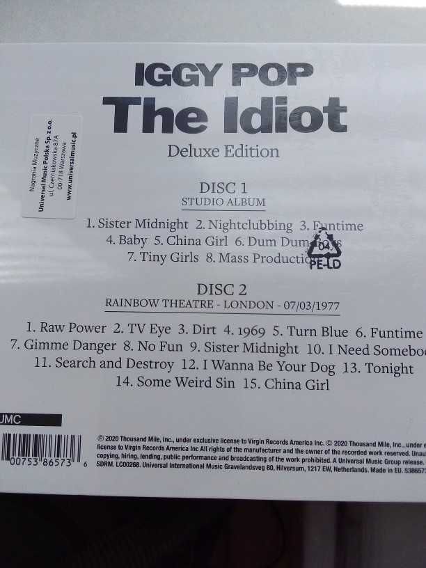 Iggy Pop - The Idiot , delux edition 2 cd