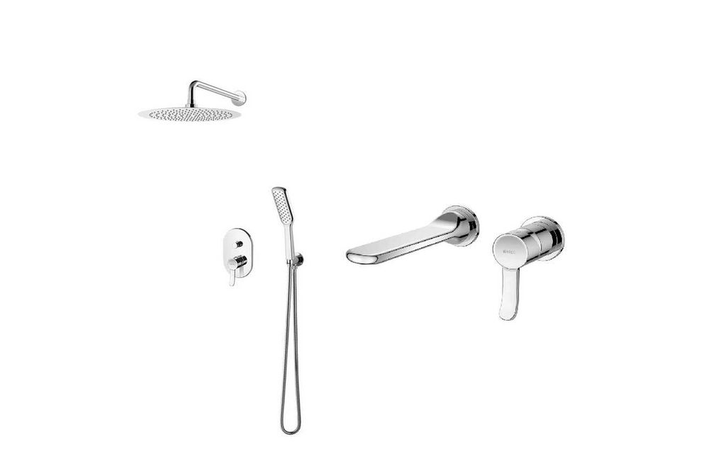 Baterie umywalkowa + natryskowa podtynkowe nowe Cento Vedo chrom