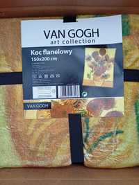 Koc flanelowy van Gogh słoneczniki 150x200 camping