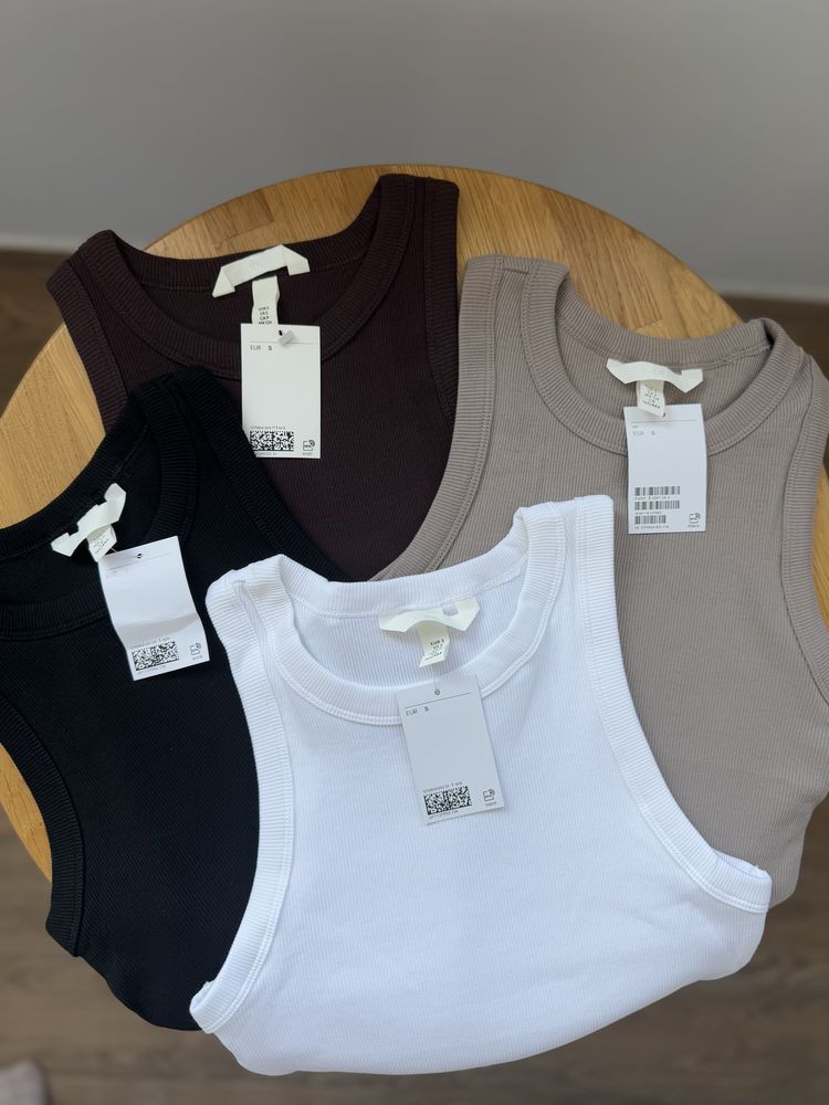 Майка H&M , майка в рубчик , топ