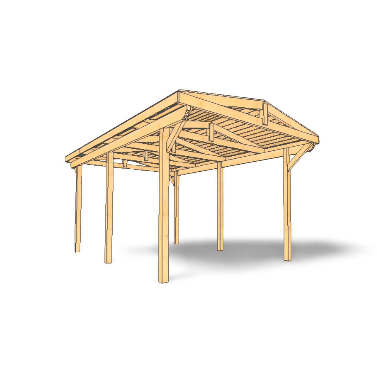 wiata carport 3x5m jednospad