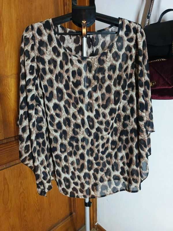 Zwiewna bluzka w panterkę SHEIN Curve 4XL