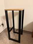 Taboret drewniany metalowy czarny loft pod głośnik donicę hoker