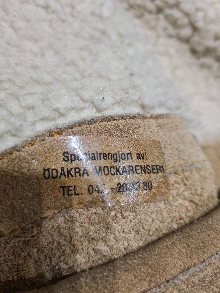 Kożuch 100% Skóra Lether. Ciepła kurtka. Brązowy. Z misiem. Rozmiar 52