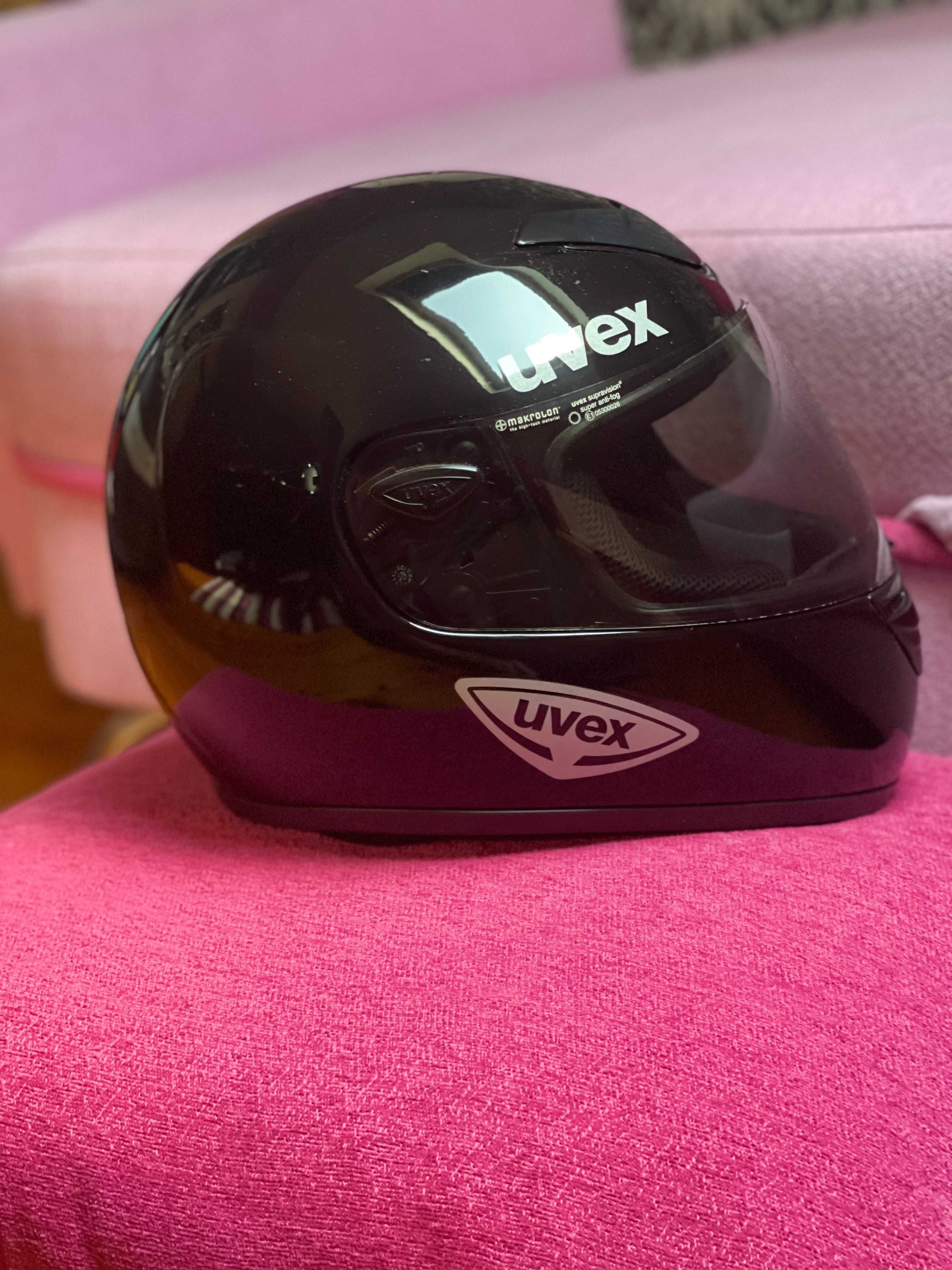 kask motocyklowy, uvex rs 737, nowy, kolor czarny, rozmiar xl-61