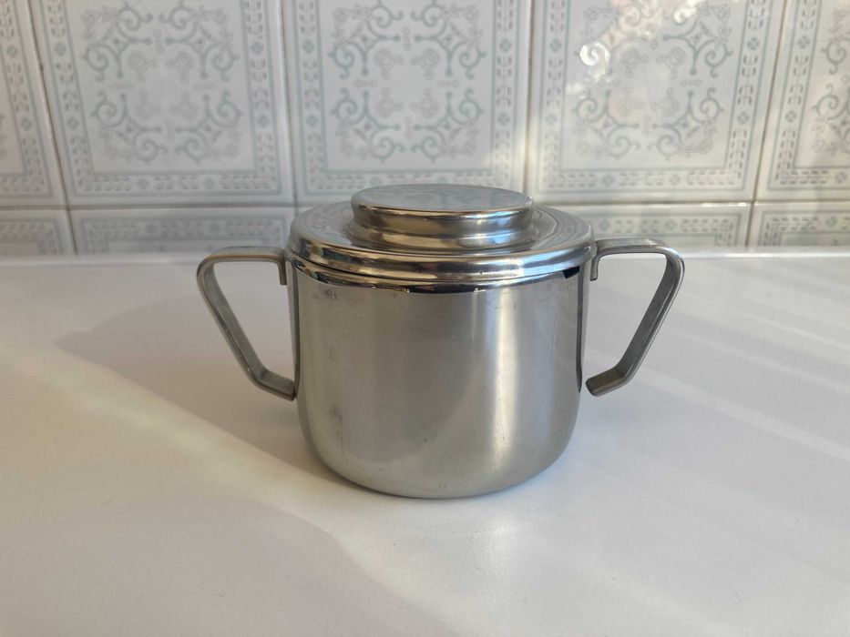 Bule molheira púcaro e açucareiro inox nacional