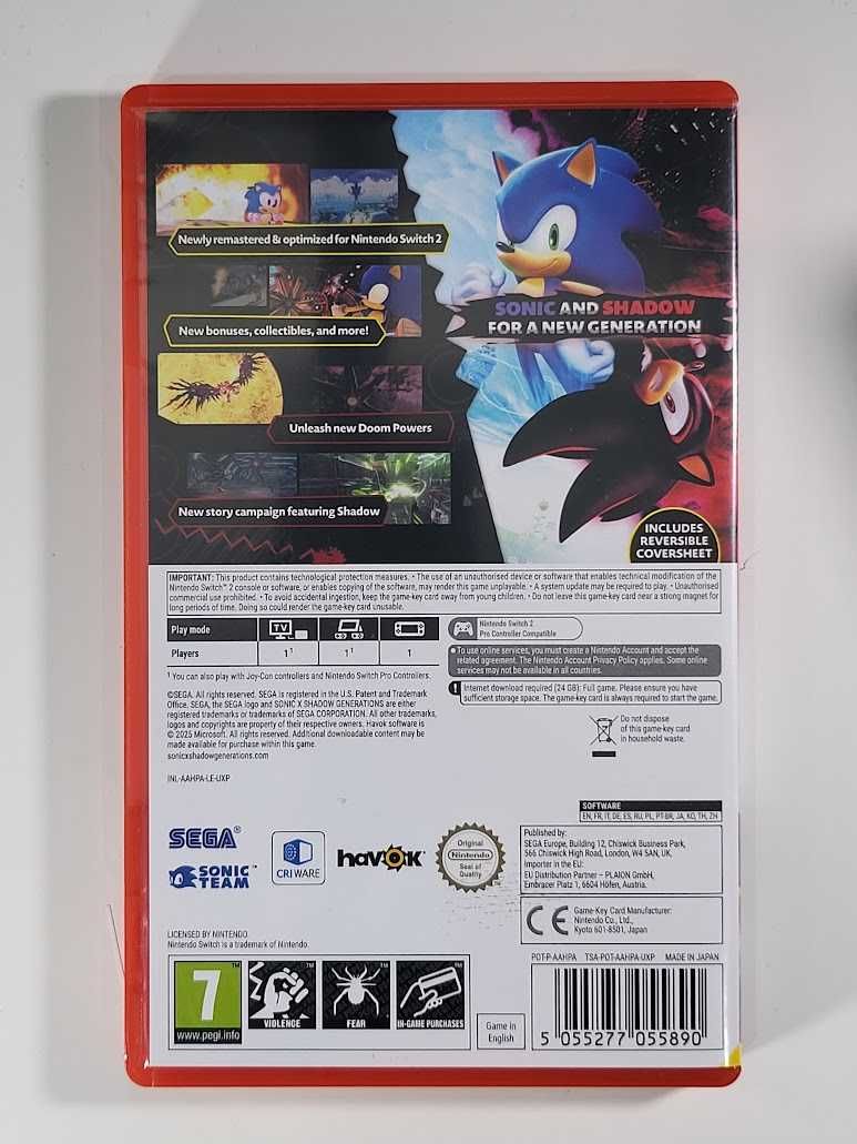 Sonic X Shadow Generations / Gra Nintendo Switch 2 / Sklep z grami