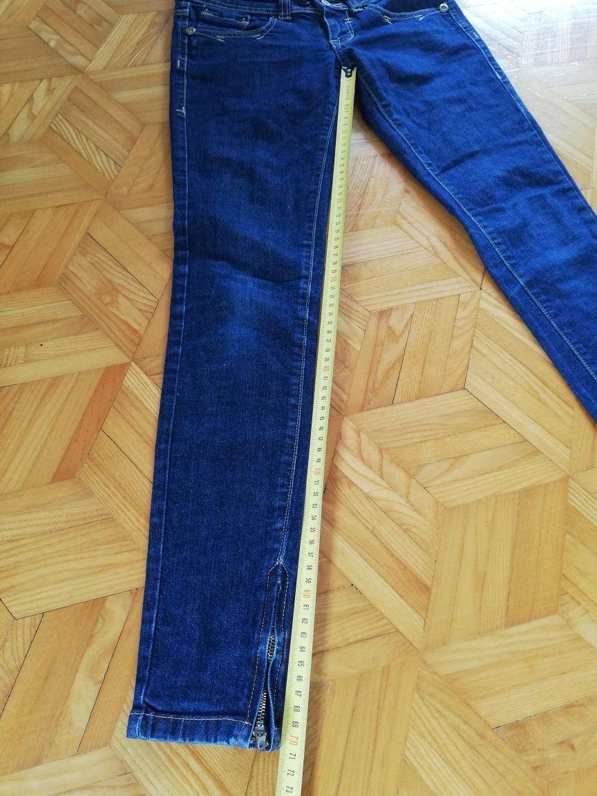Spodnie dżinsowe rurki dziewczęce r EUR 32 długość całkowita 88 cm