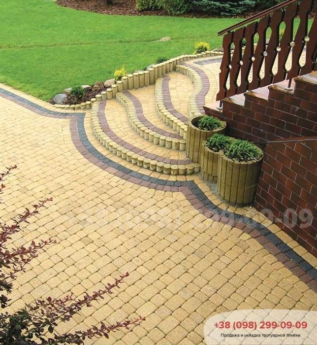 Тротуарная плитка Старый Город. Бордюры тротуарные. Продажа и укладка.