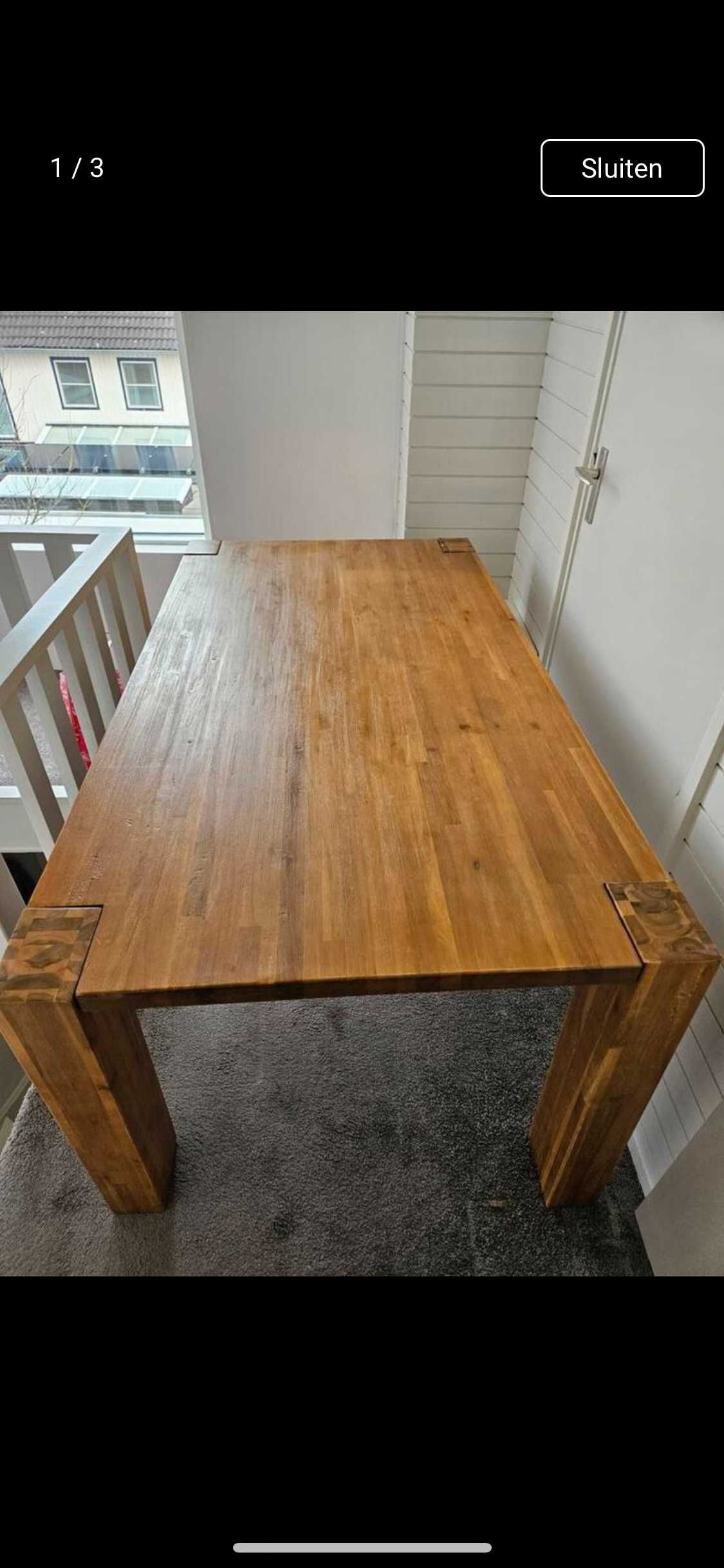 Stół z drewna egzotycznego 170x90x77