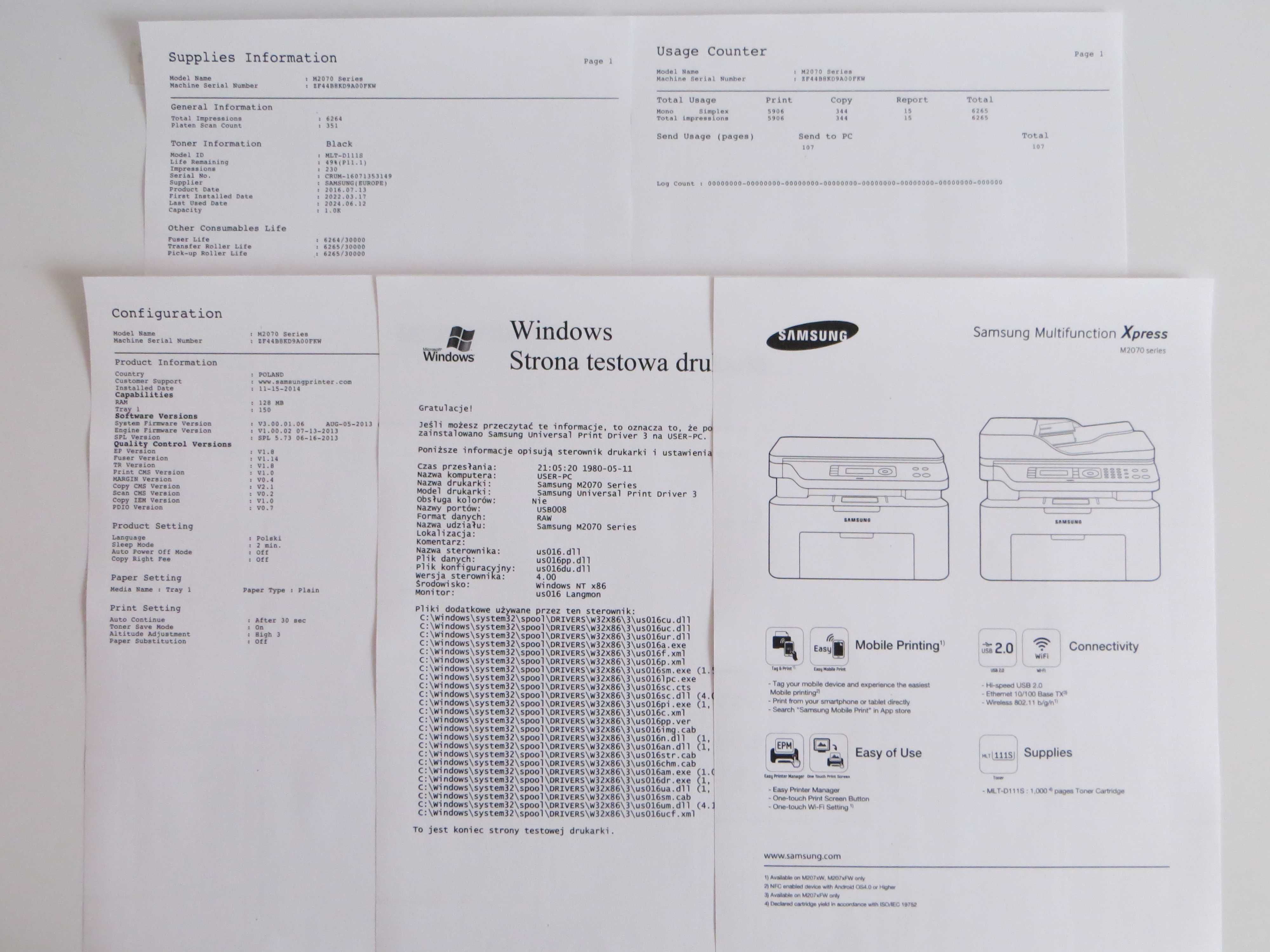 Drukarka laserowa Samsung Xpress M2070 bliźniaczka HP MFP 135a WYSYŁKA